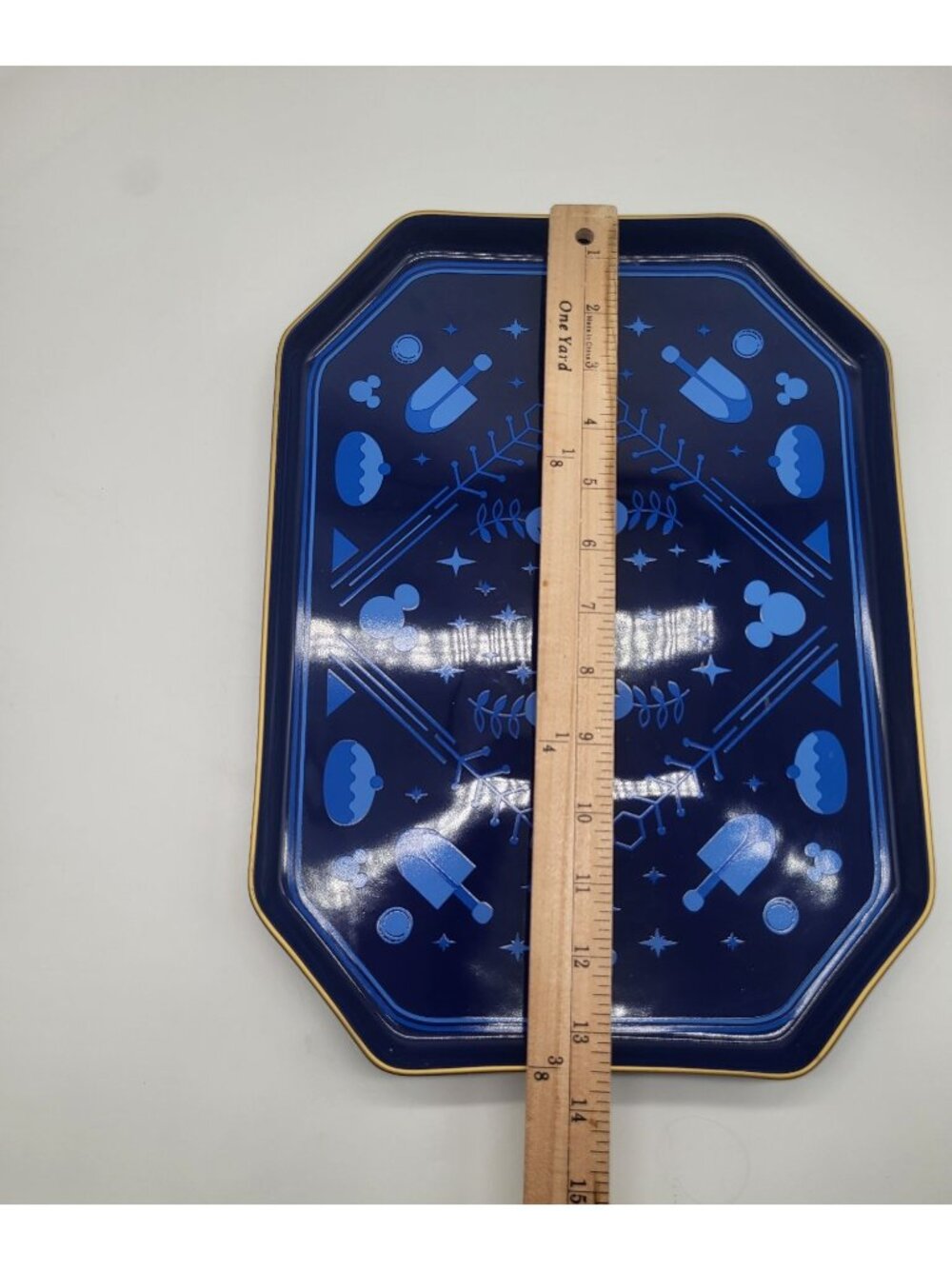 Disney Parks Mickey Mouse Ceramic Hanukkah Holiday Serving Tray Platter Blue - Picture 4 of 7
